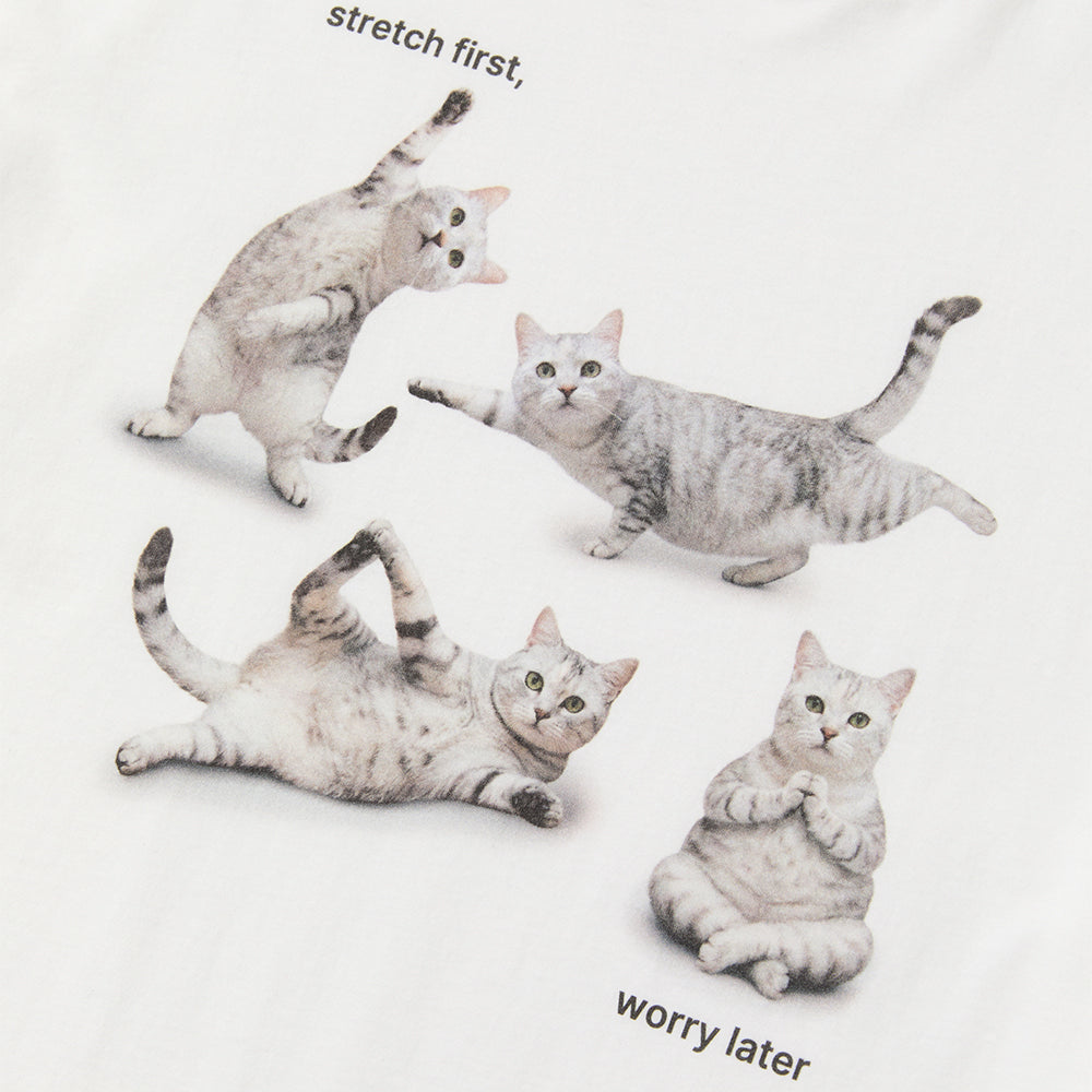 POEV Stretching Cat T-Shirt - Off White