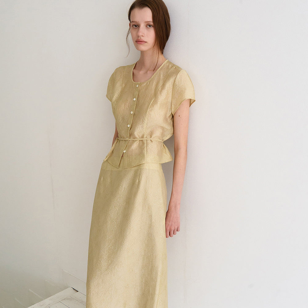 OVBEIGE GARDEN JACQUARD BLOUSE_PISTACHIO_OF1C2XBS02PCH