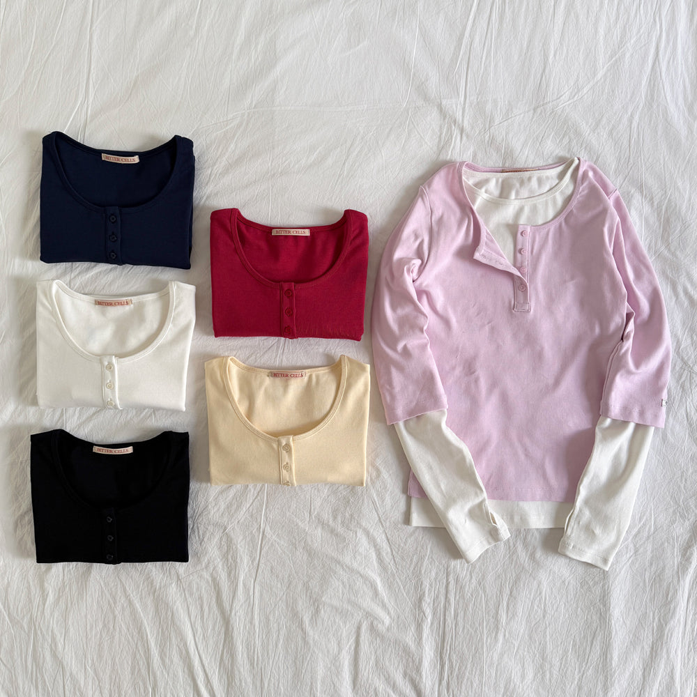 BITTERCELLS [Set] Essential Long&3/4 Sleeve Tee-9colors