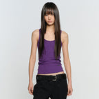 SUNBURNPROJECT EASY ROUND NECK SLEEVELESS TOP, PURPLE