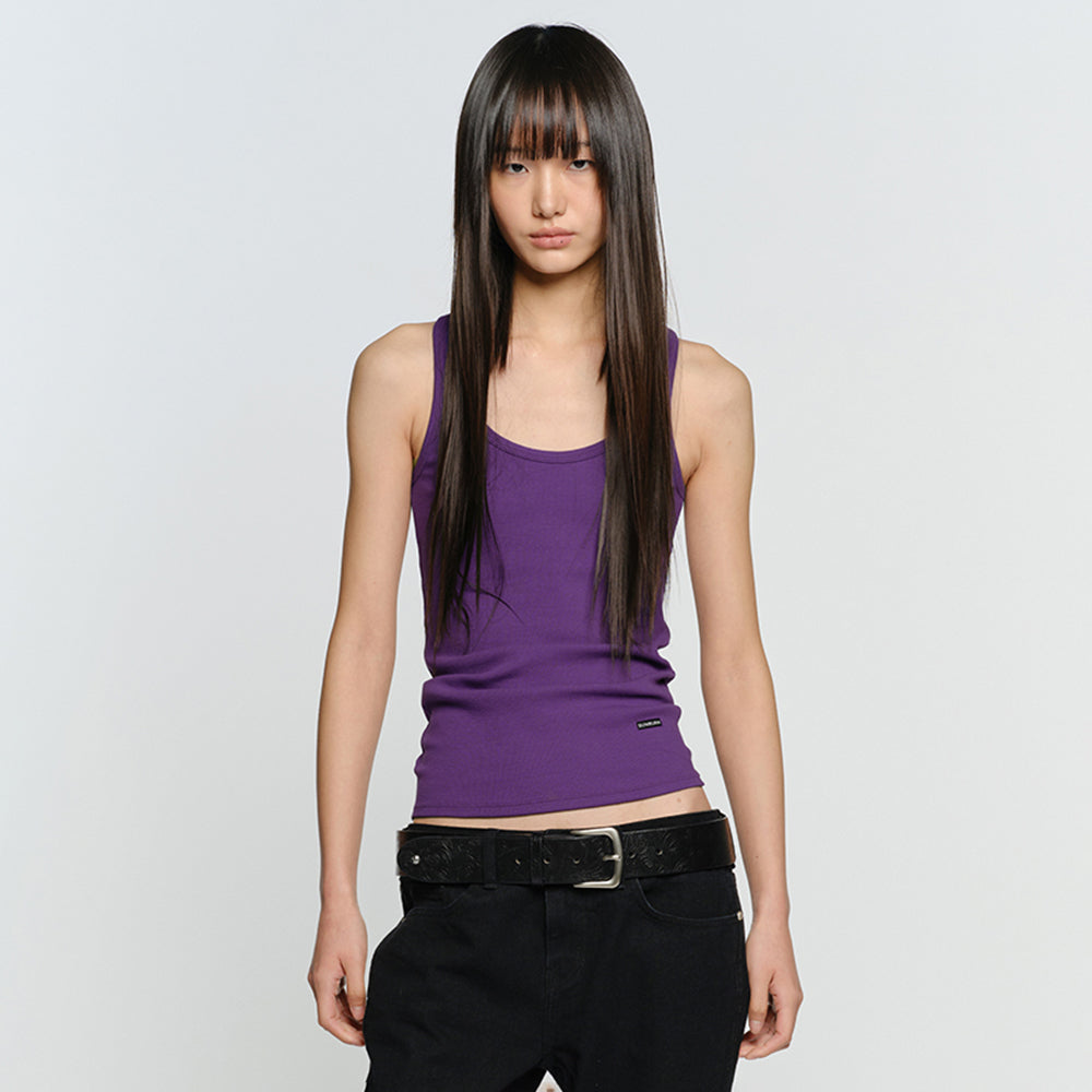 SUNBURNPROJECT EASY ROUND NECK SLEEVELESS TOP, PURPLE