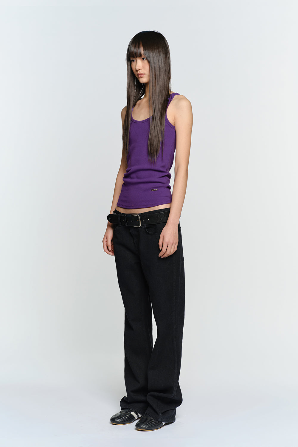 SUNBURNPROJECT EASY ROUND NECK SLEEVELESS TOP, PURPLE