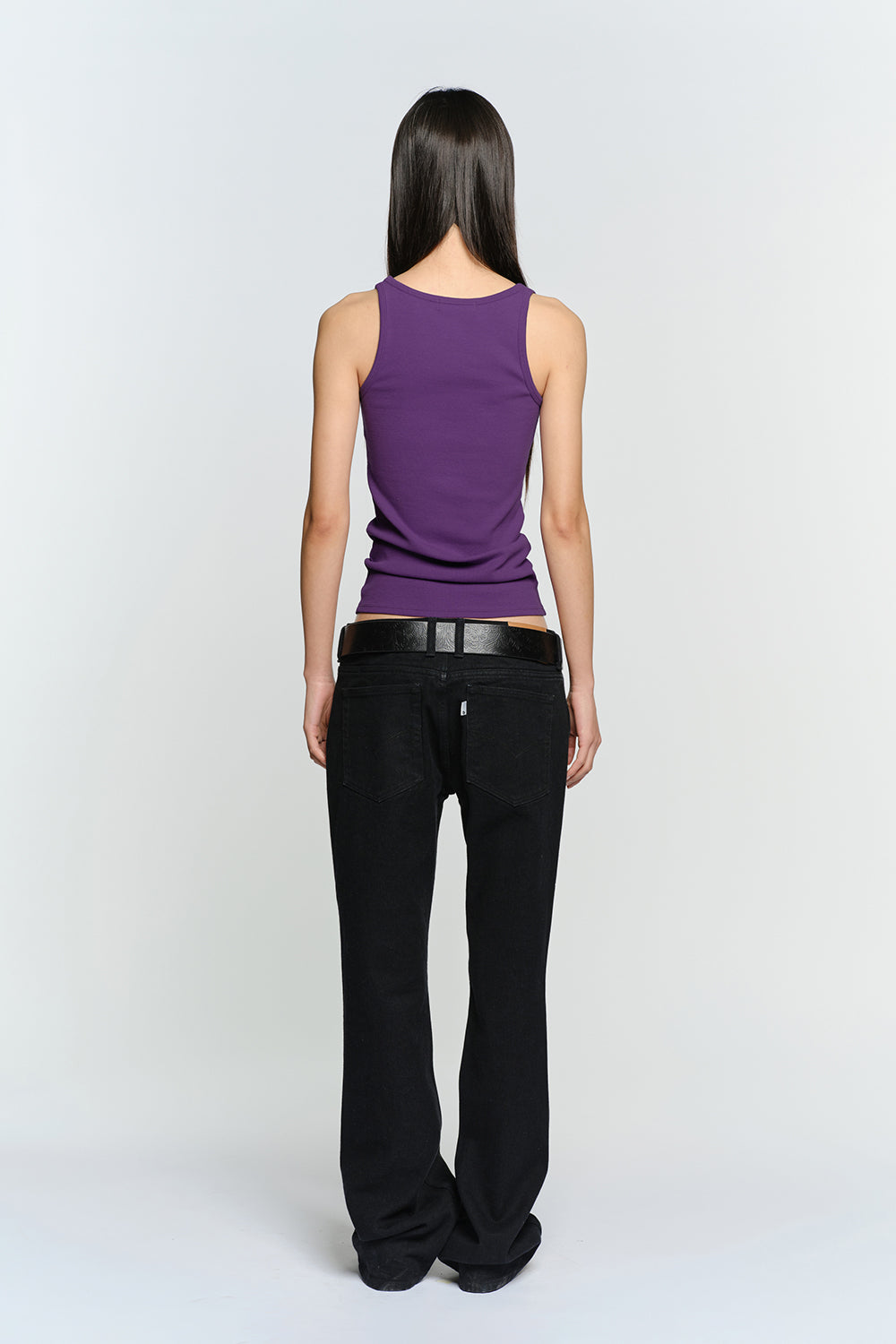 SUNBURNPROJECT EASY ROUND NECK SLEEVELESS TOP, PURPLE