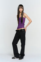 SUNBURNPROJECT EASY ROUND NECK SLEEVELESS TOP, PURPLE