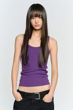 SUNBURNPROJECT EASY ROUND NECK SLEEVELESS TOP, PURPLE