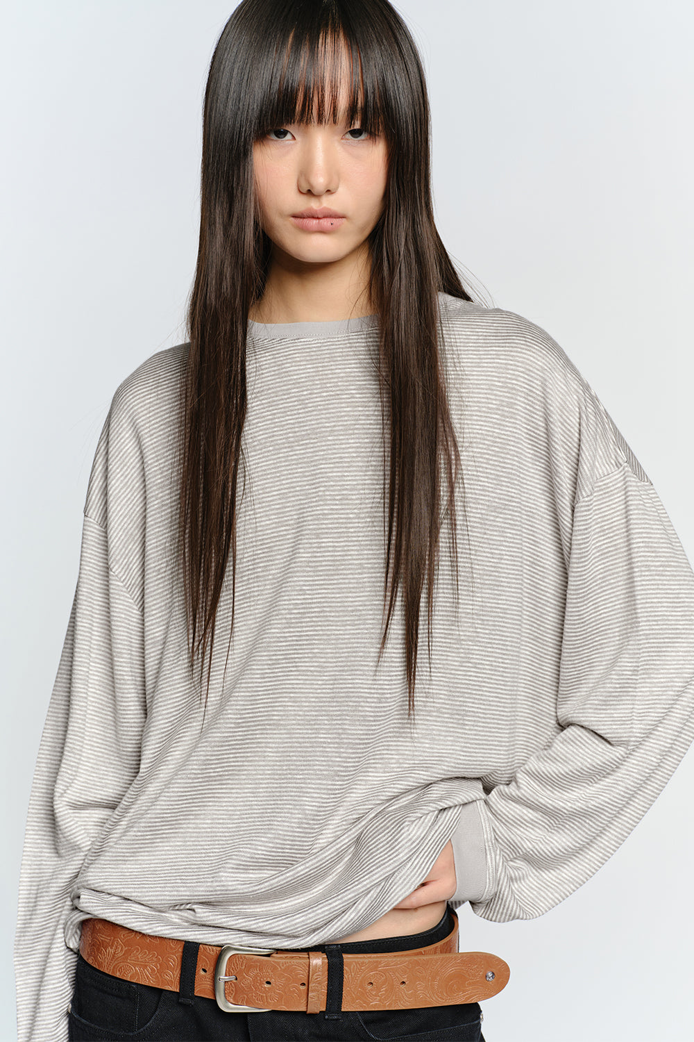 SUNBURNPROJECT 58 EASY LONG SLEEVE TOP, GRAY