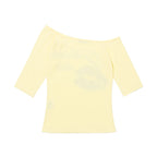 FANCY CLUB PLASTIC KISS ONE-SHOULDER TOP (YELLOW) F26QB051