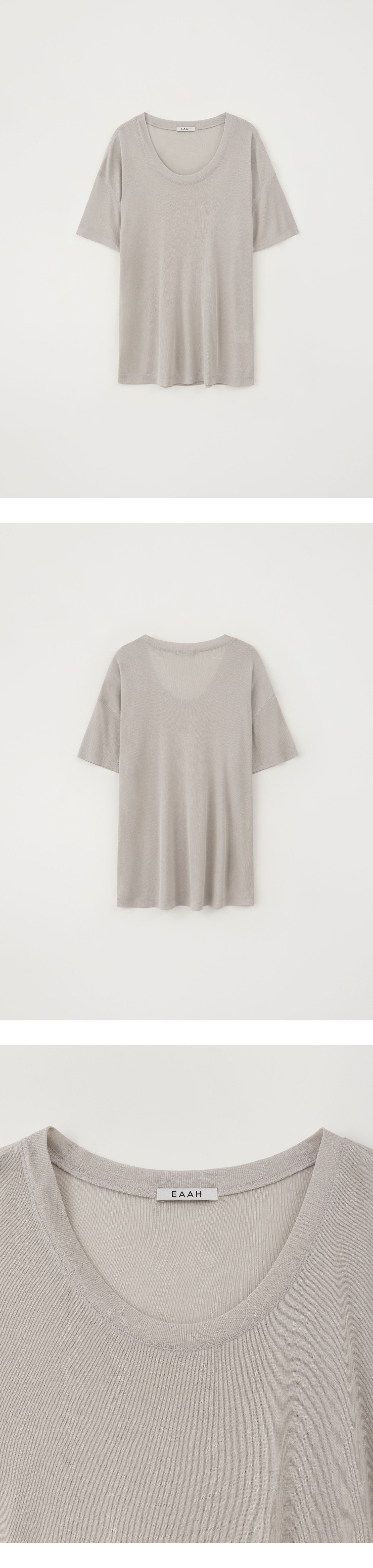 EAAH SILK RIB U NECK T-SHIRT (BEIGE)