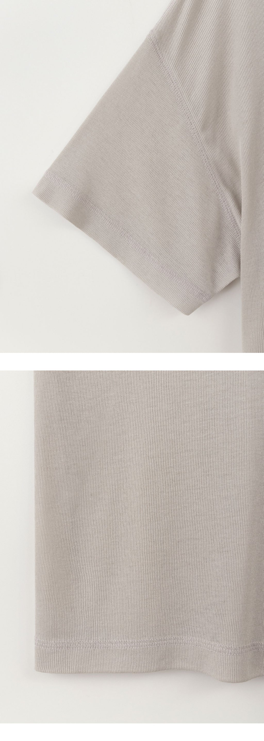 EAAH SILK RIB U NECK T-SHIRT (BEIGE)