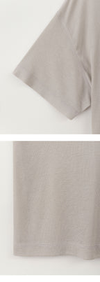 EAAH SILK RIB U NECK T-SHIRT (BEIGE)