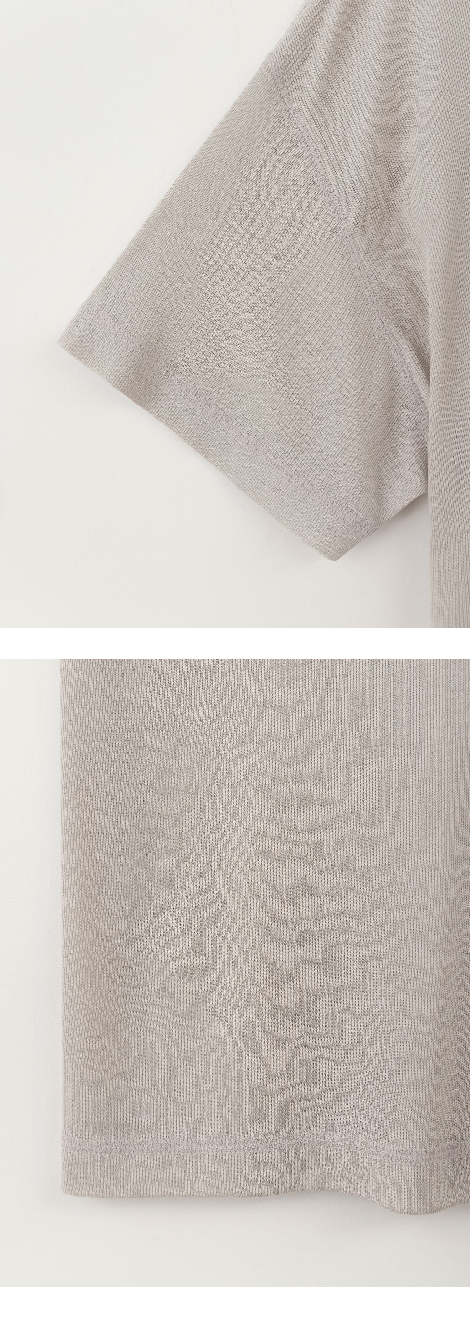 EAAH SILK RIB U NECK T-SHIRT (BEIGE)