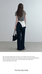 FOR YOUR EYES ONLY Fleu Stripe V-neck T-shirt (Black)