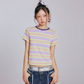 YOUHEE CANDY STRIPE T-SHIRTS_YELLOW