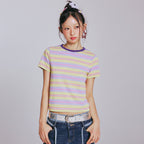 YOUHEE CANDY STRIPE T-SHIRTS_YELLOW