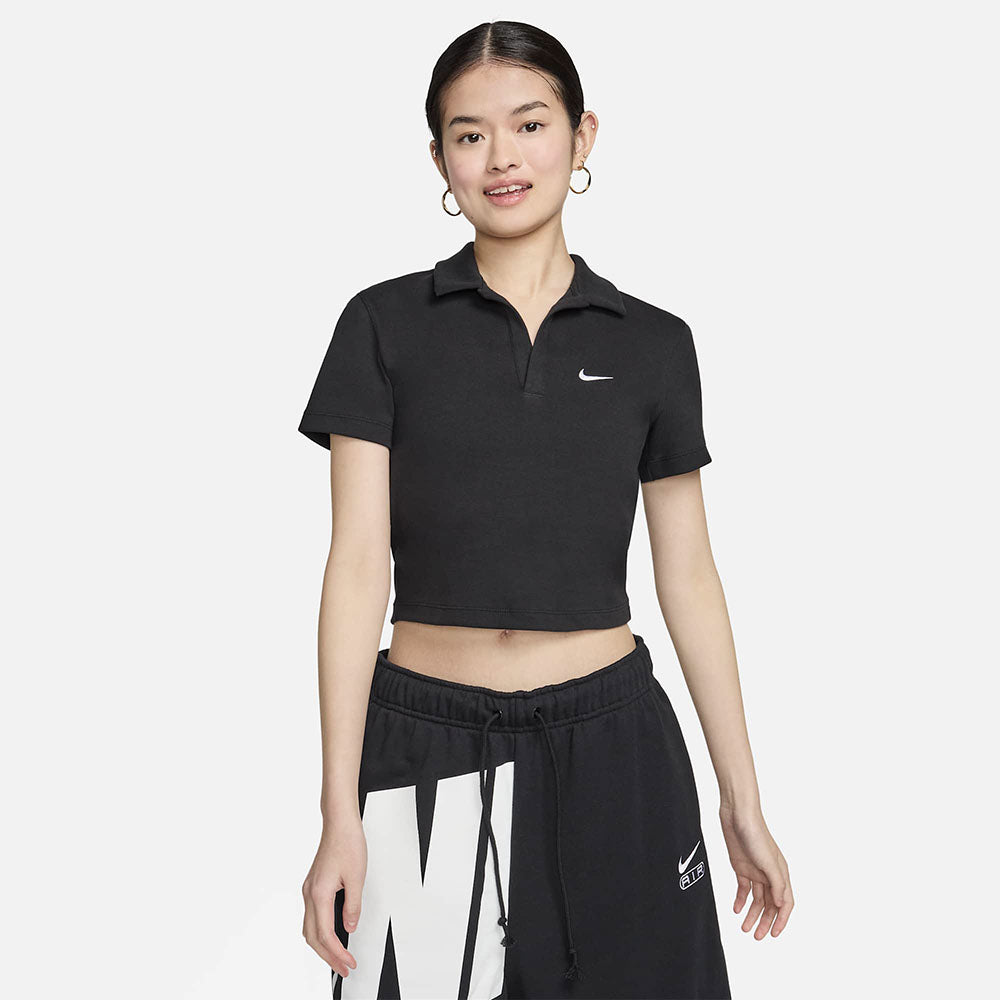 NIKE Sportswear Essential Short Sleeve Polo Top W - Black:White / DV7885-010
