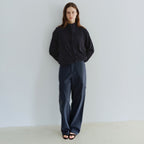 AUBOUR [2nd restock] pleats string blouse (navy)