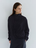 AUBOUR [2nd restock] pleats string blouse (navy)