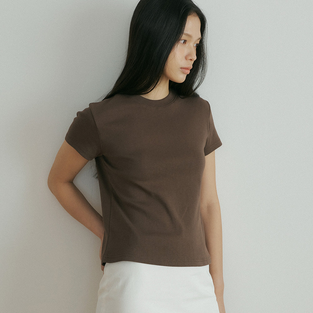 LINGSEOUL [1+1] classic cotton round t-shirts (4color)