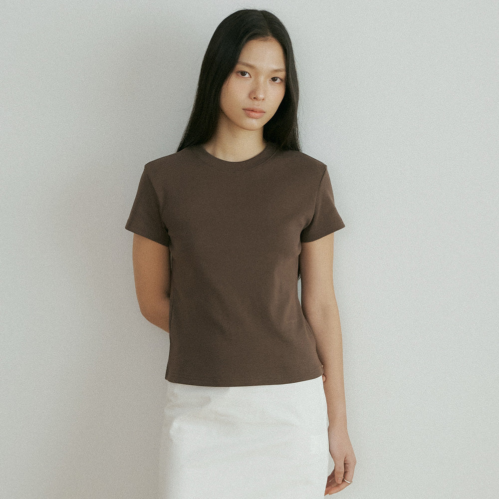 LINGSEOUL [1+1] classic cotton round t-shirts (4color)