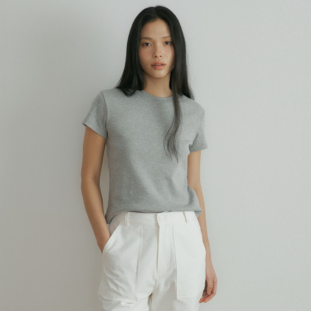 LINGSEOUL [1+1] classic cotton round t-shirts (4color)