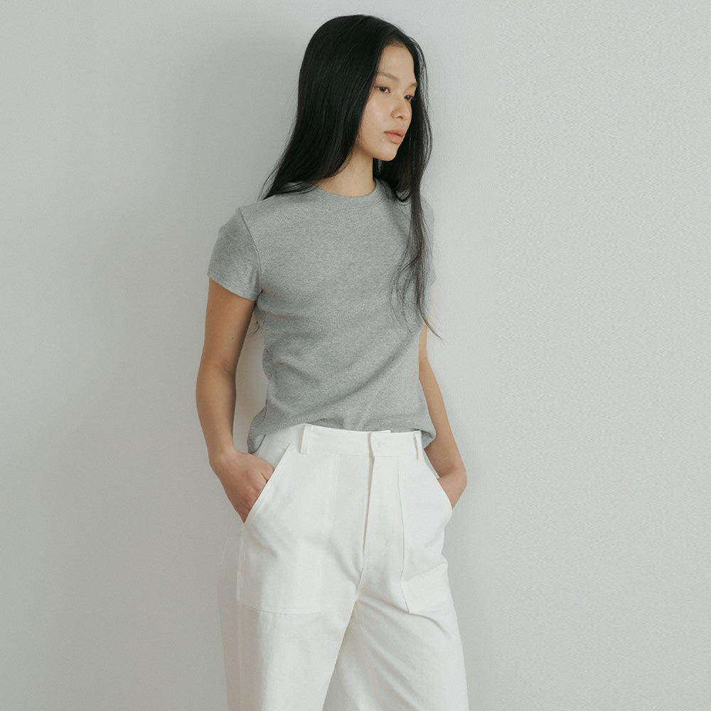 LINGSEOUL [1+1] classic cotton round t-shirts (4color)