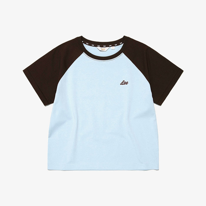 Lee Women's Raglan Crop T-Shirt Light Blue