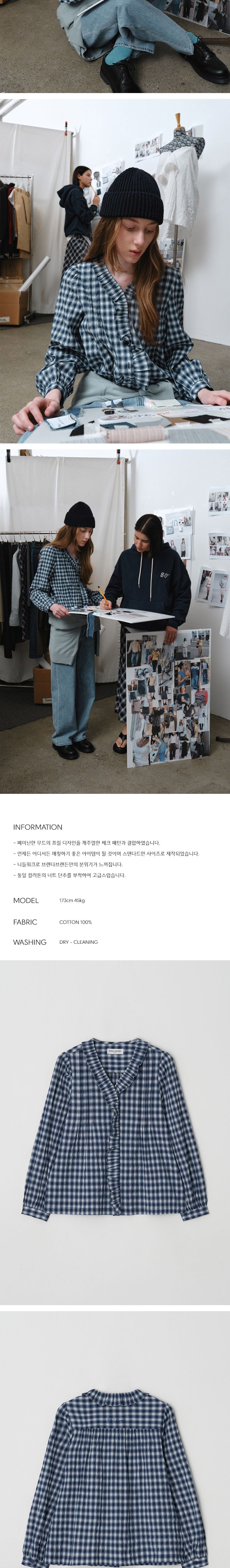 BRENDA BRENDEN SEOUL renee frill blouse - navy