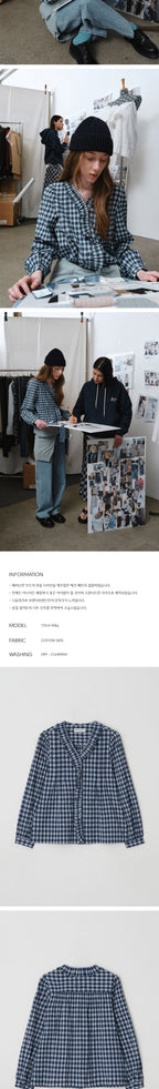 BRENDA BRENDEN SEOUL renee frill blouse - navy