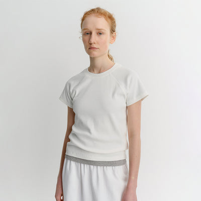 RAGLAN RIB T-SHIRT (WHITE)