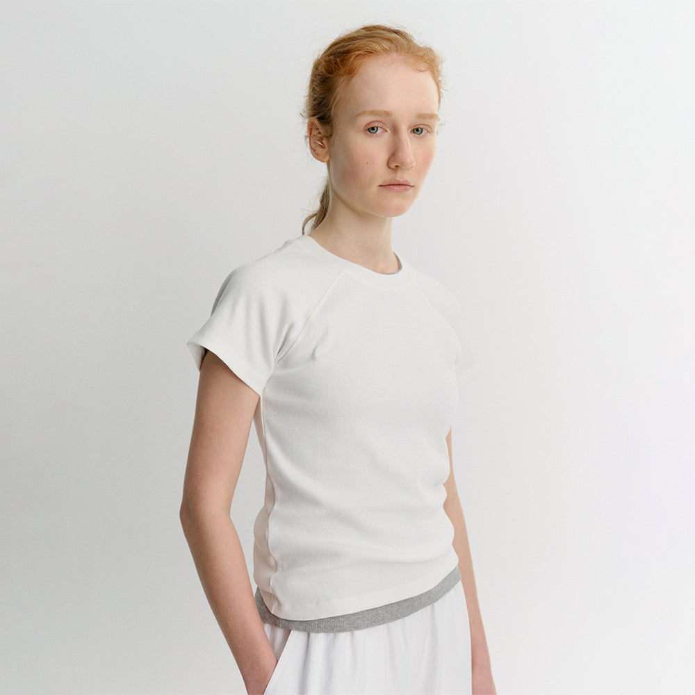 EAAH RAGLAN RIB T-SHIRT (WHITE)