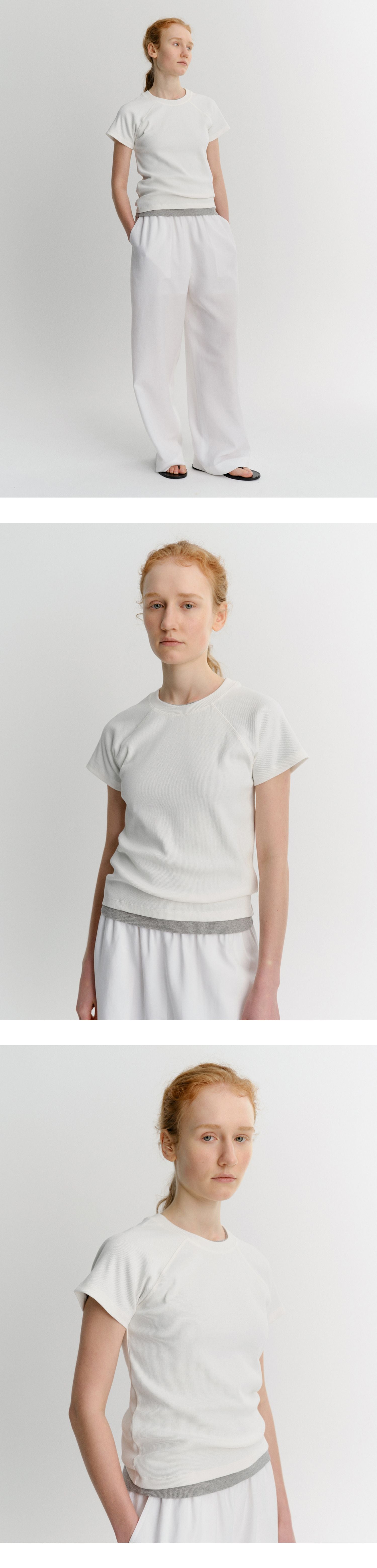 EAAH RAGLAN RIB T-SHIRT (WHITE)