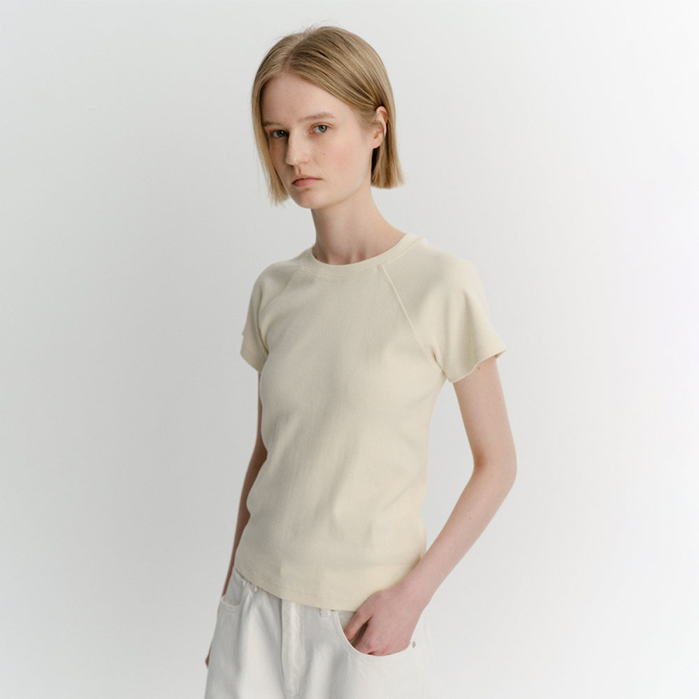 EAAH RAGLAN RIB T-SHIRT (CREAM)