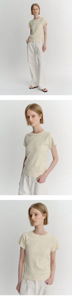 EAAH RAGLAN RIB T-SHIRT (CREAM)