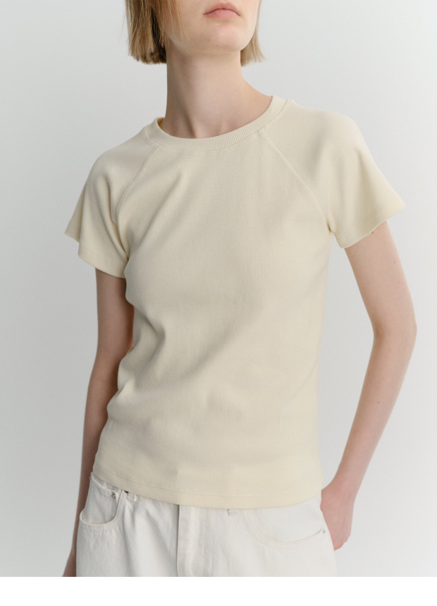 EAAH RAGLAN RIB T-SHIRT (CREAM)