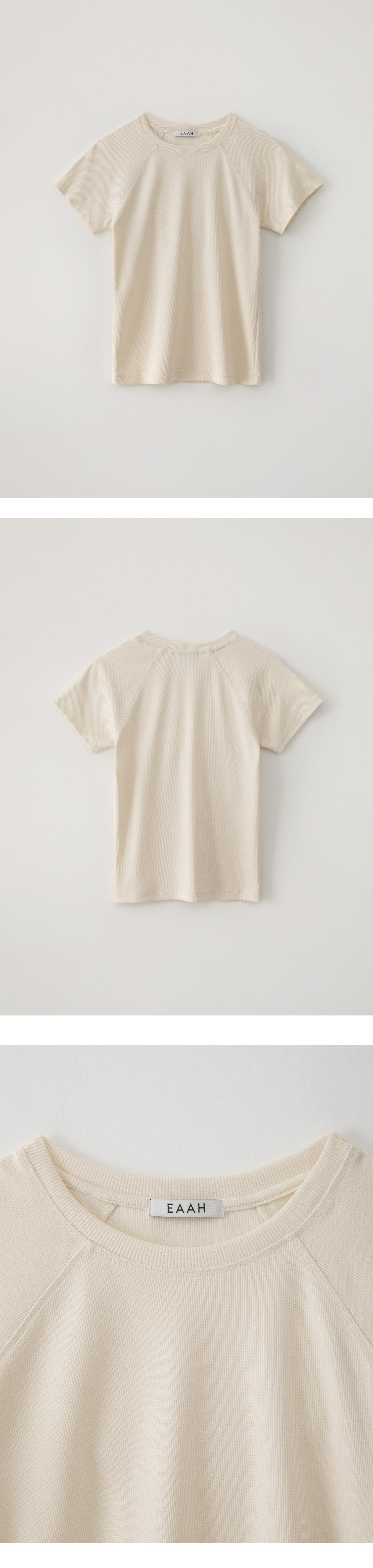 EAAH RAGLAN RIB T-SHIRT (CREAM)