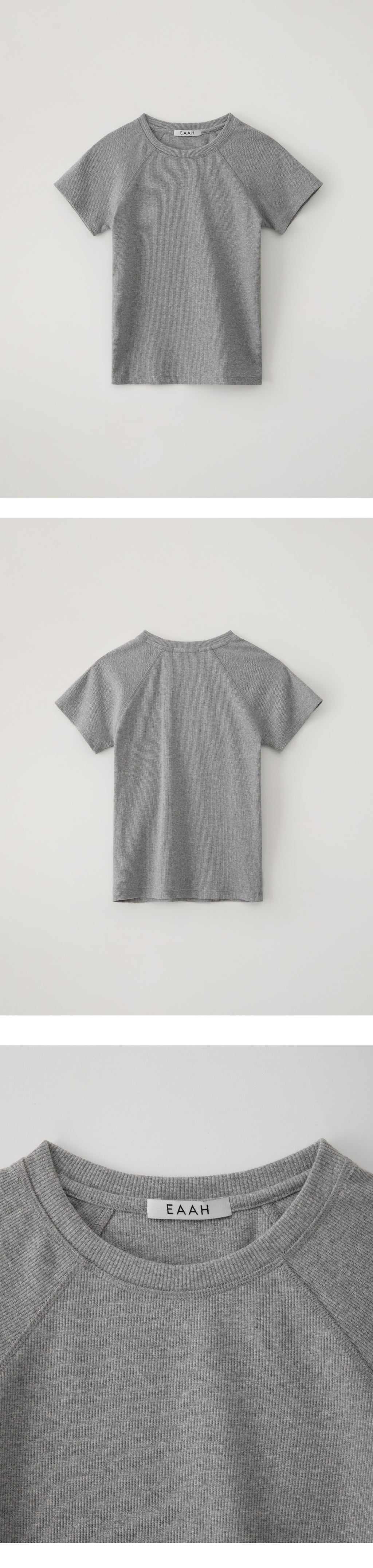 EAAH RAGLAN RIB T-SHIRT (GREY)
