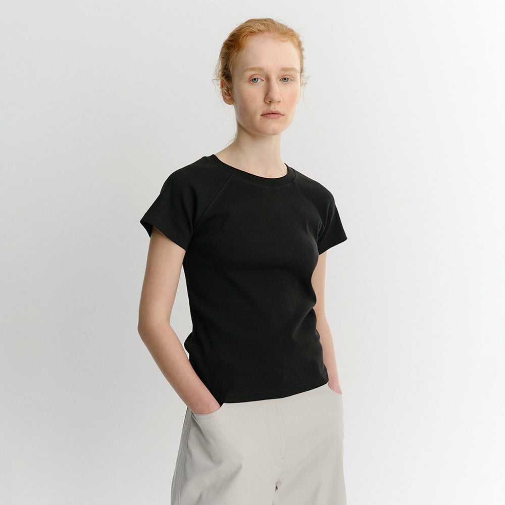 EAAH RAGLAN RIB T-SHIRT (BLACK)
