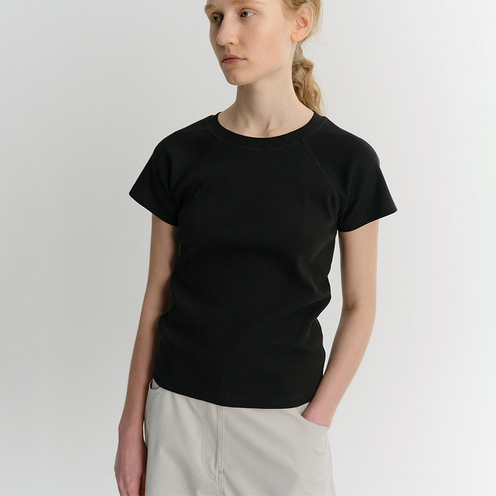 EAAH RAGLAN RIB T-SHIRT (BLACK)
