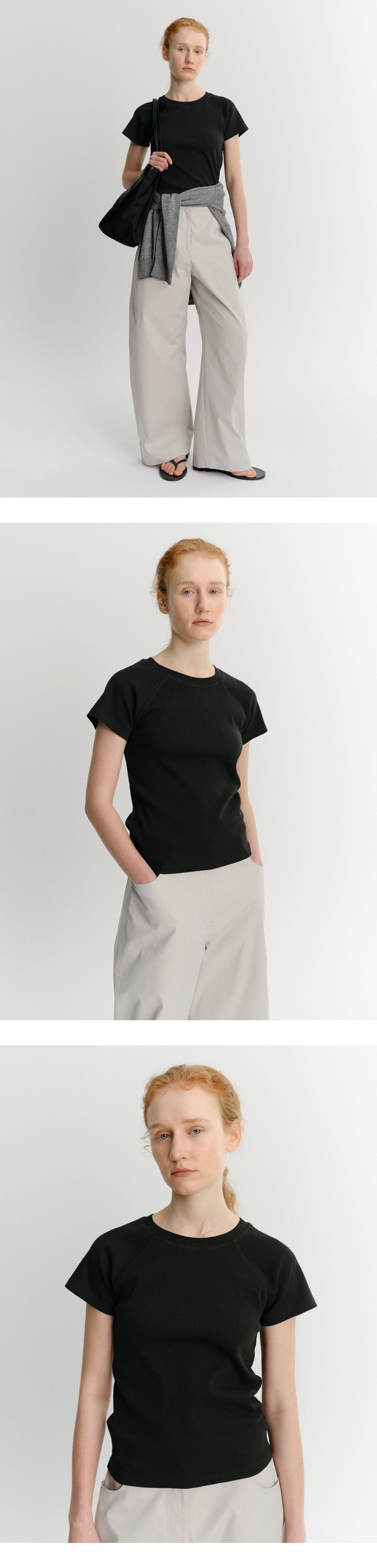 EAAH RAGLAN RIB T-SHIRT (BLACK)