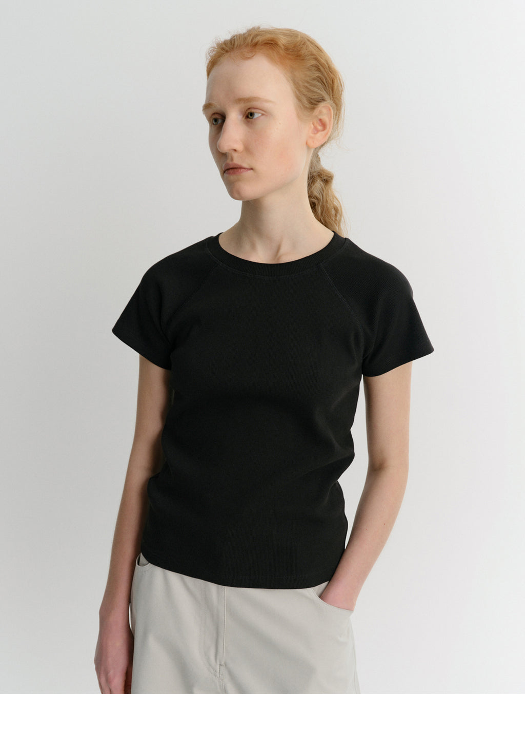 EAAH RAGLAN RIB T-SHIRT (BLACK)