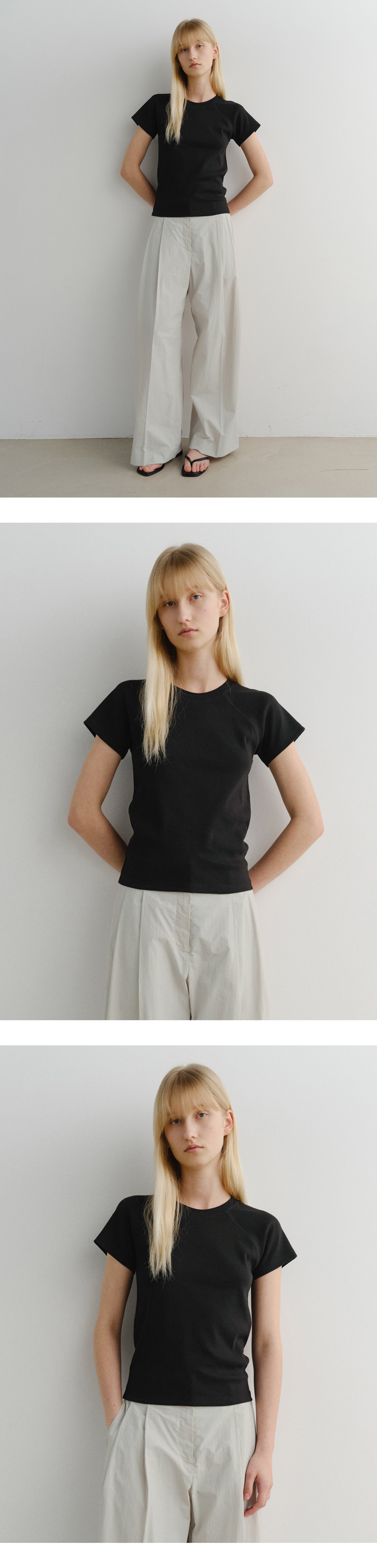 EAAH RAGLAN RIB T-SHIRT (BLACK)