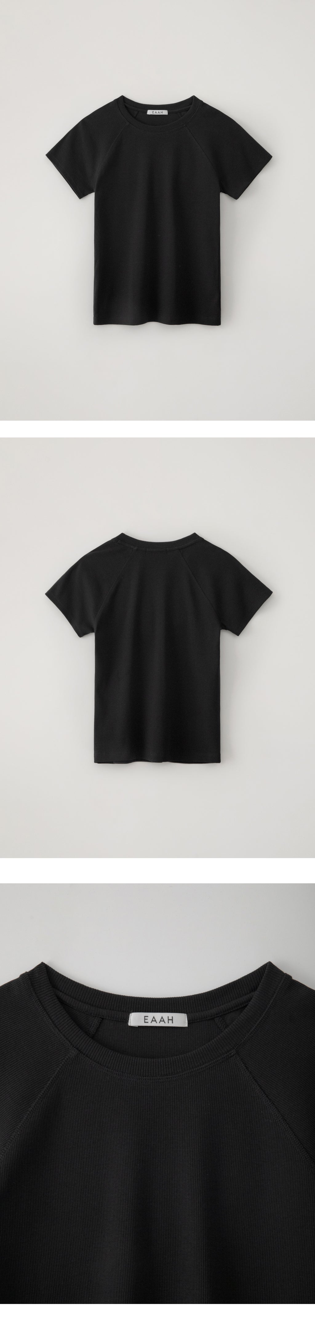 EAAH RAGLAN RIB T-SHIRT (BLACK)