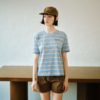 GREENBUTTER Cotton Stripe Tee (Indie Blue)