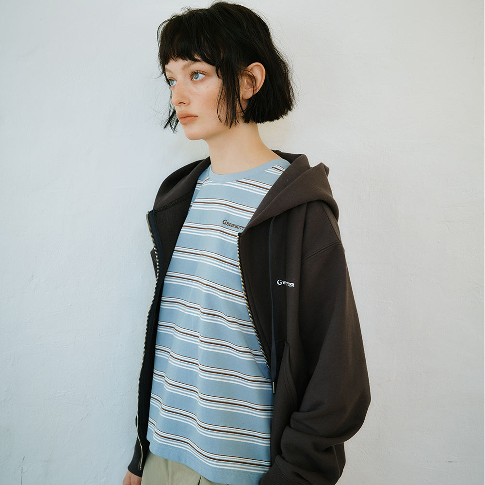GREENBUTTER Cotton Stripe Tee (Indie Blue)