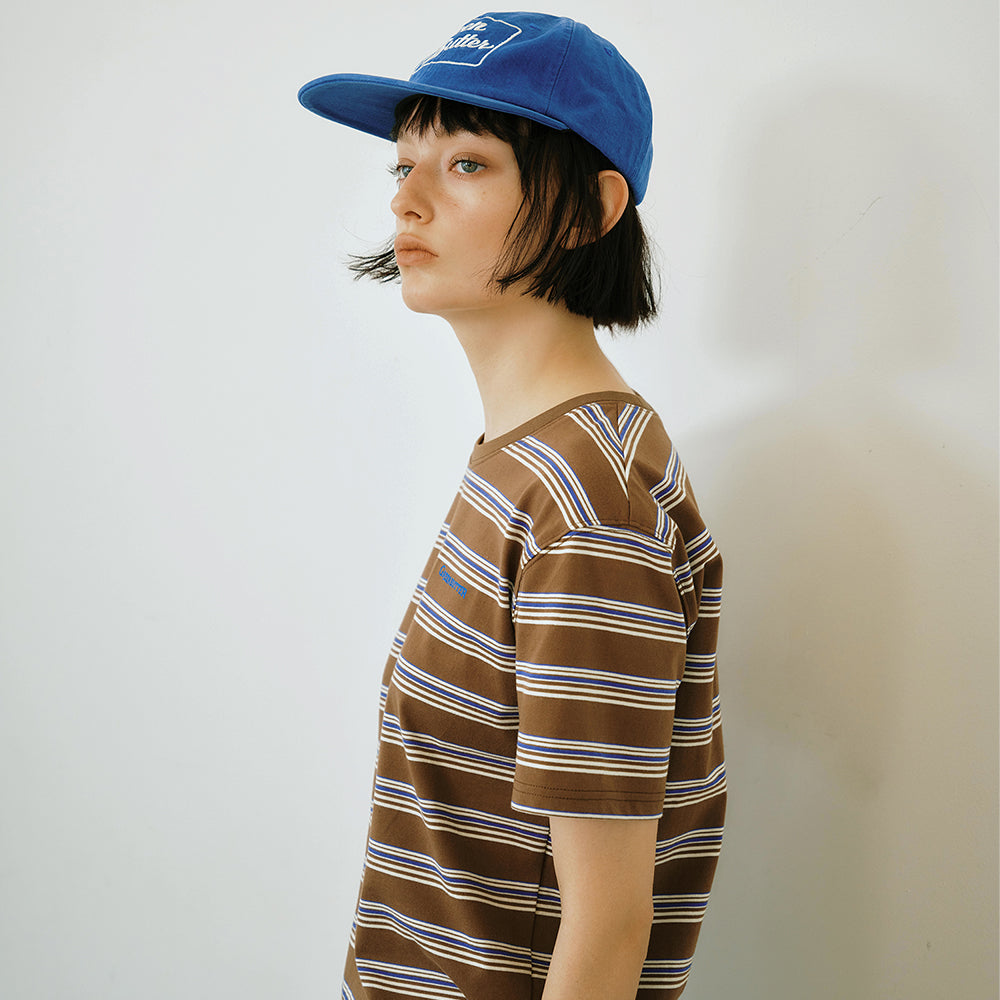 GREENBUTTER Cotton Stripe Tee (Brown)