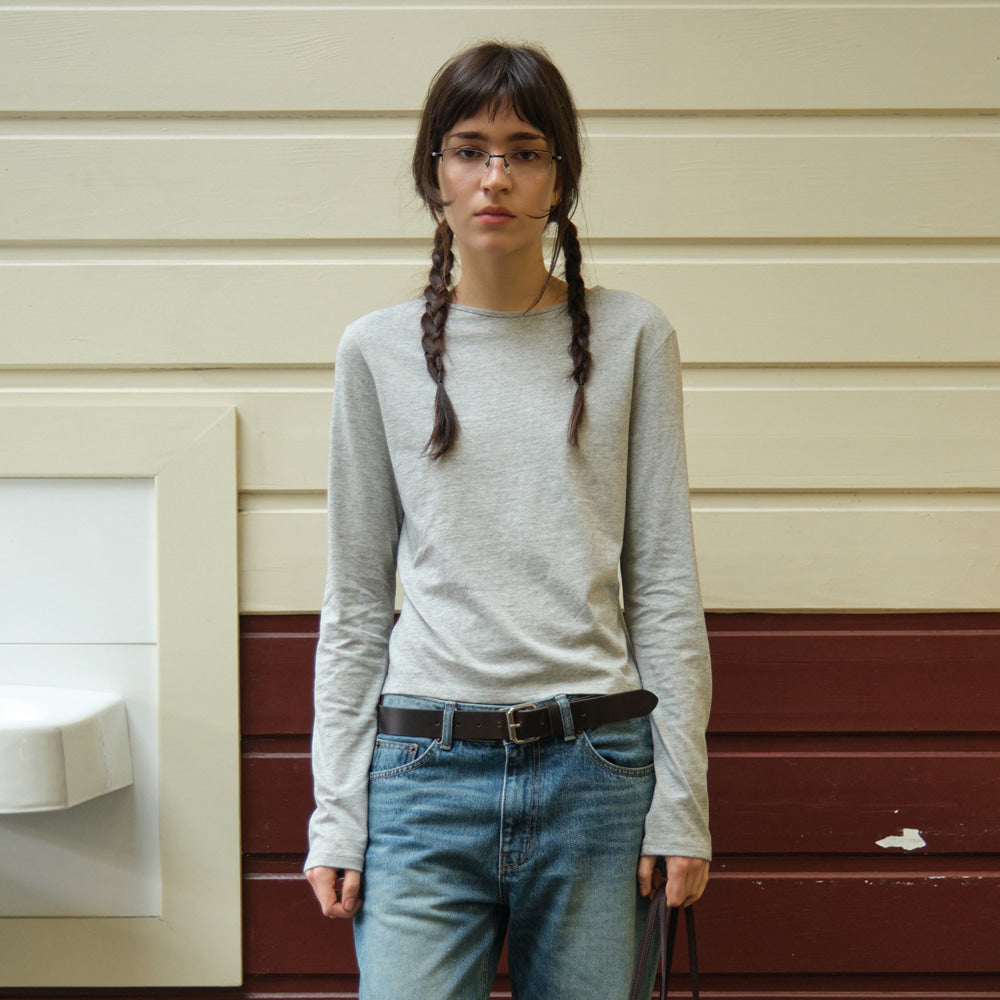 LOW CLASSIC Lc LONG-SLEEVE TEE_MELANGE GREY [LC267TS06MG]