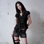 NOTKNOWING Mili Grunge Blouse (BLACK)