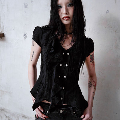 Mili Grunge Blouse (BLACK)