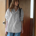 ROH SEOUL Classic tomboy shirt Light gray stripe