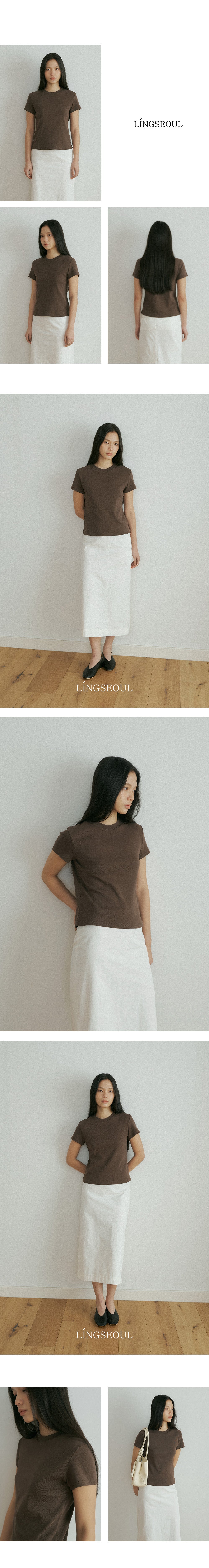LINGSEOUL [1+1] classic cotton round t-shirts (4color)